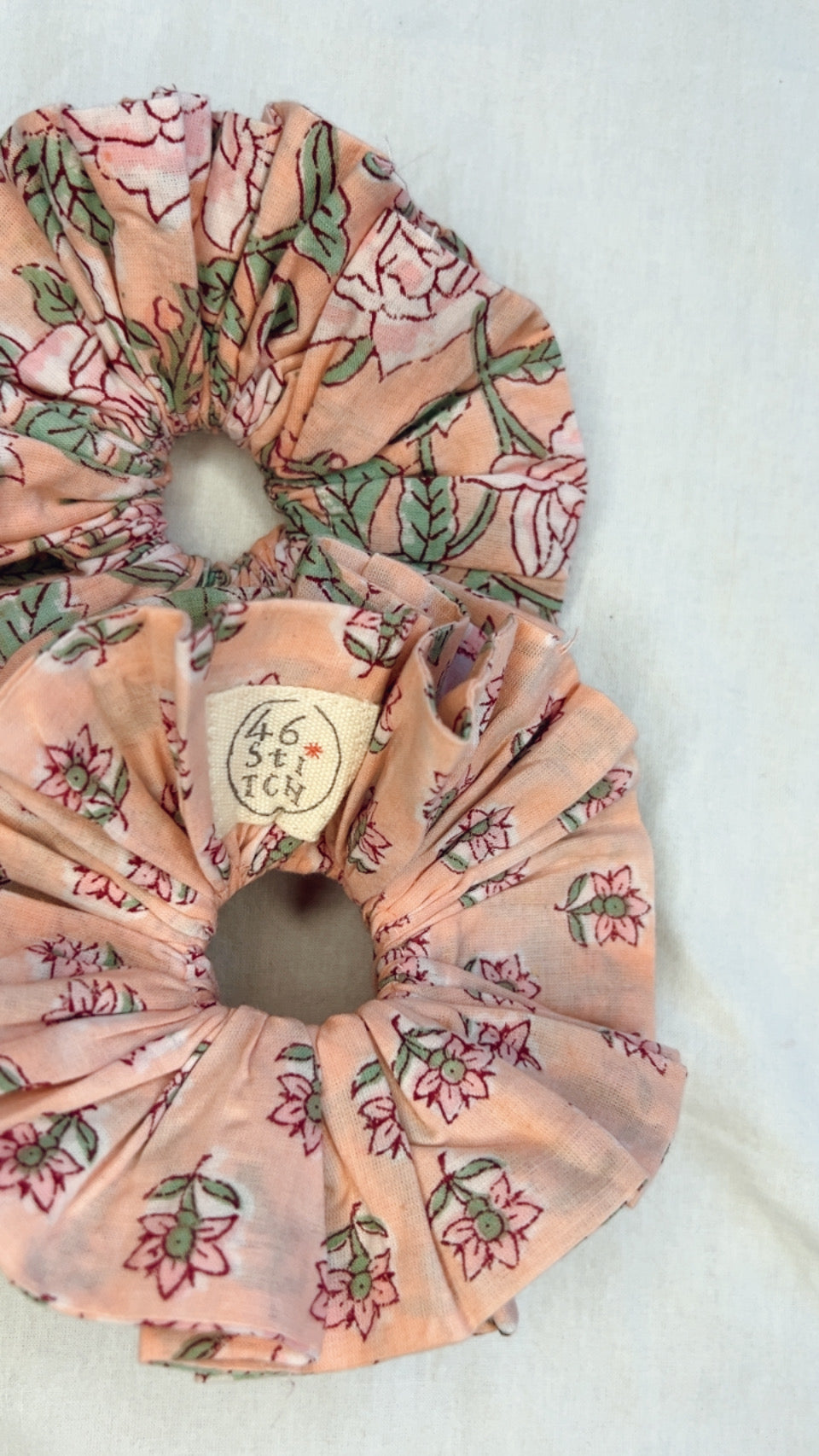 Candyfloss Double Layer, Reversible Cotton Scrunchie - Softest Pink