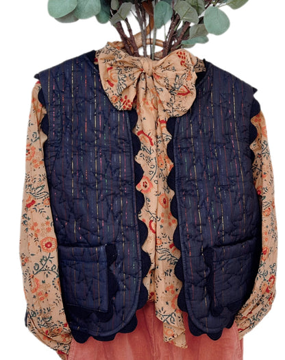 Daria Detachable Tie Neck Cotton Shirt - Smoked Trout