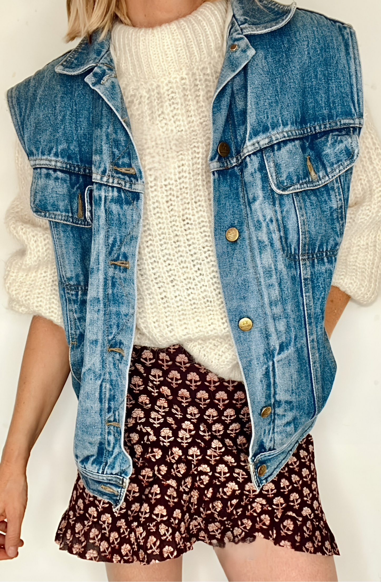 Belly Frill Edge Cotton Wrap Mini Skirt - Deep Bitter Chocolate