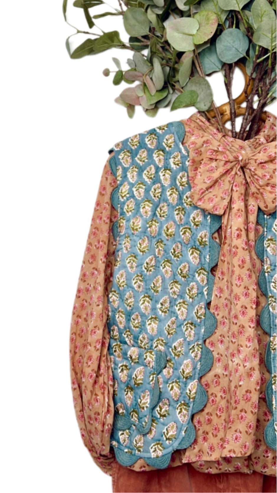 Farrow Detachable Tie Neck Cotton Shirt - Plaster Pink