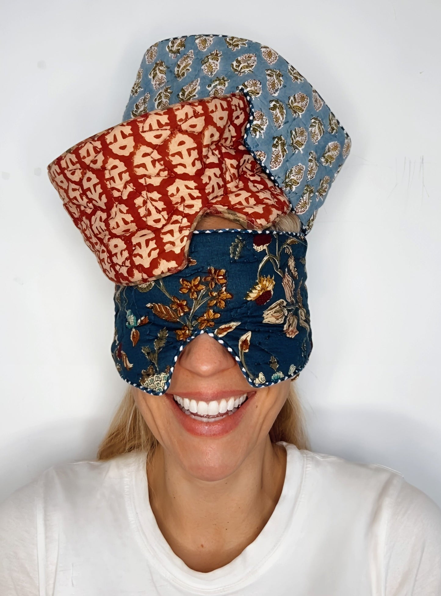 Izzy No Waste Quilted Eye Mask - Deep Teal