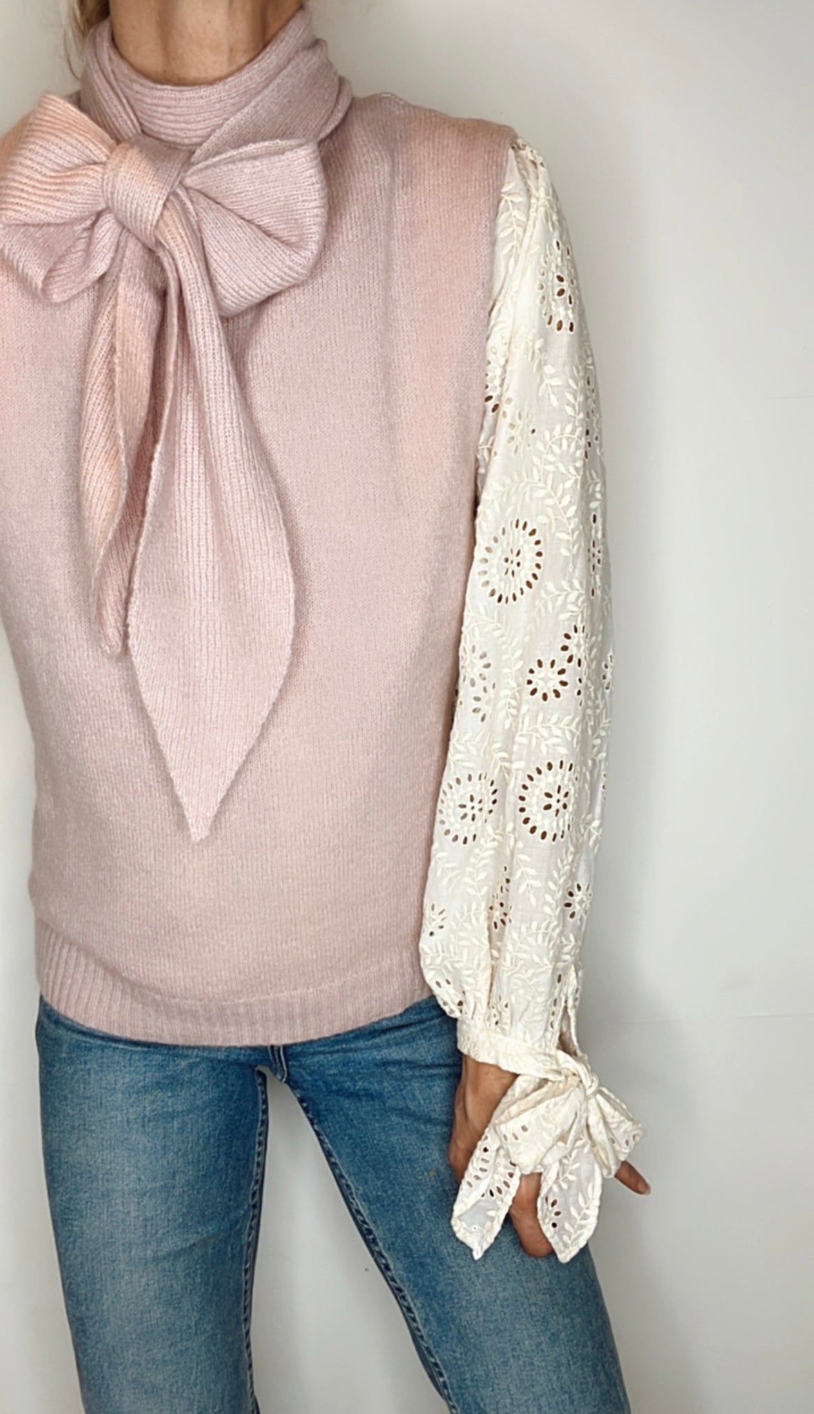 Bow Tie Neck Tank - Peony Pink