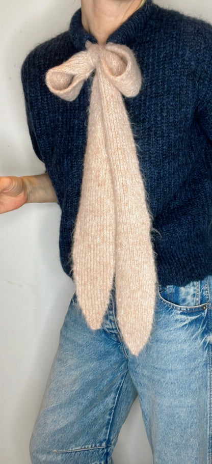 Long, Chunky Knit Tie (only) - Blossom Pink