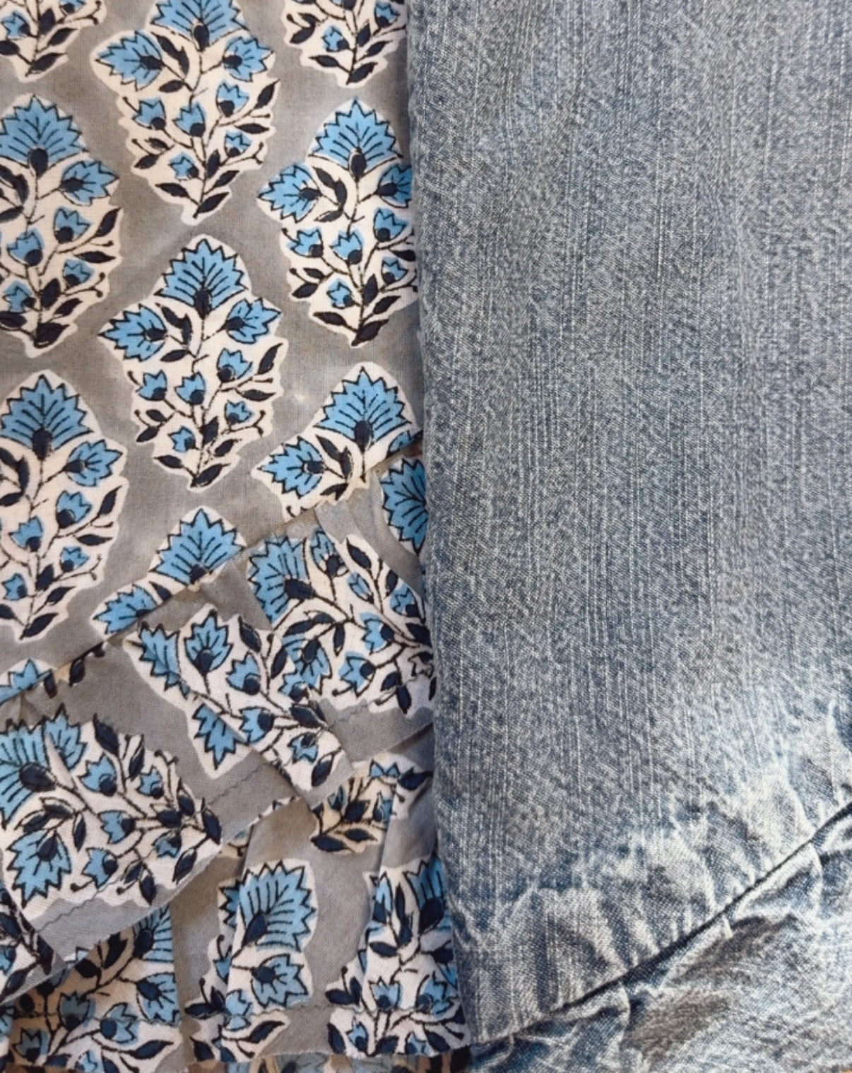 Sienna Frilly Edge Cotton Wrap Mini Skirt - Dusty Blue Green