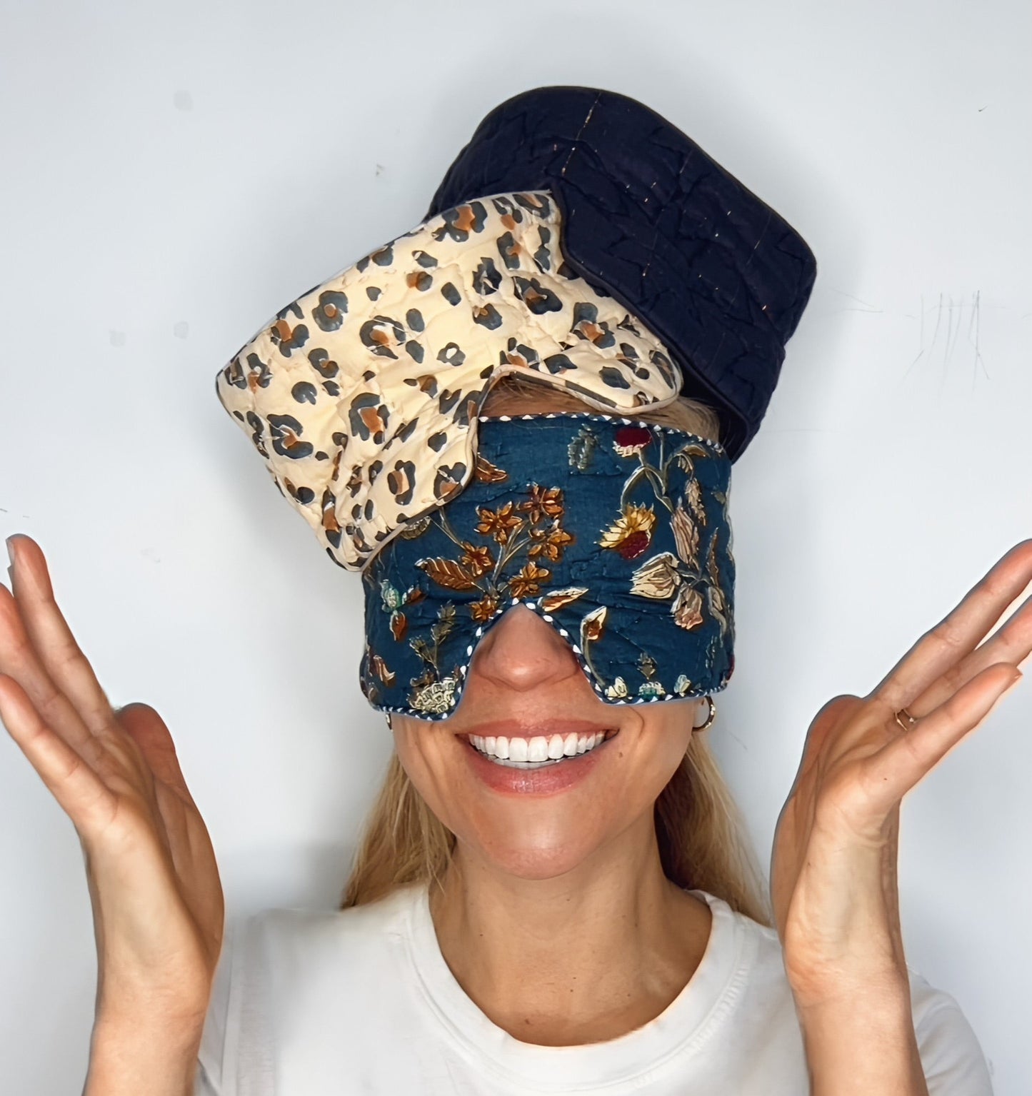 Mini Animal No Waste Quilted Eye Mask - Sand