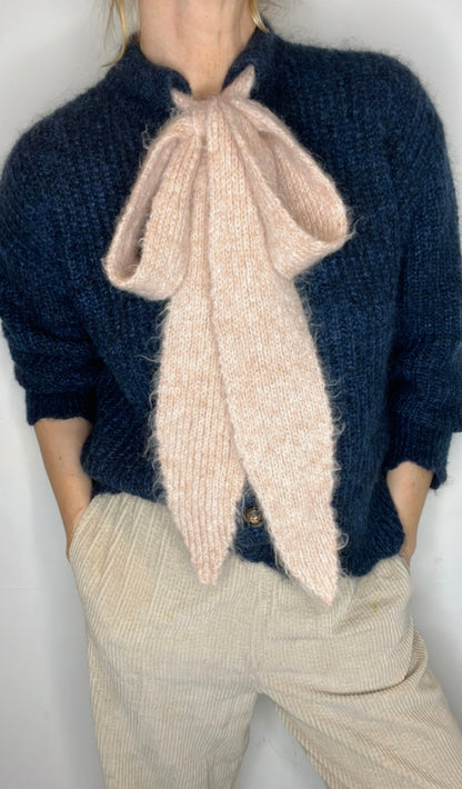 Long, Chunky Knit Tie (only) - Blossom Pink