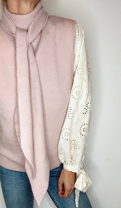 Bow Tie Neck Tank - Peony Pink