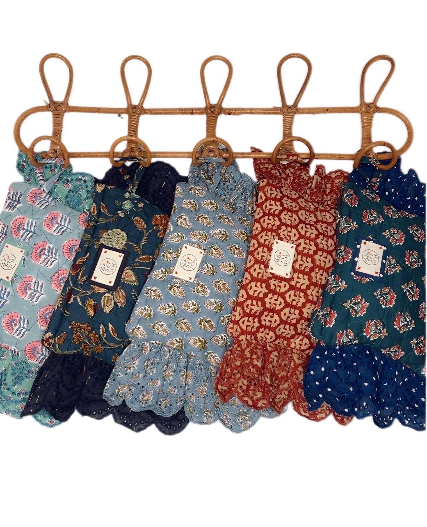 Beth Quilted Cotton Frill Clutch - Deep Teal