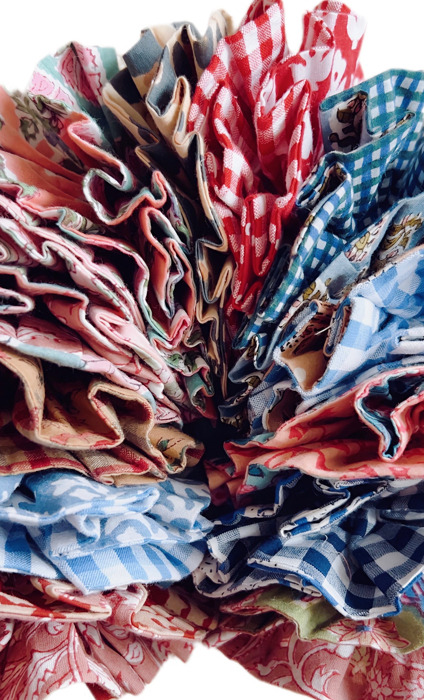 Rizo Double Layer, Reversible Cotton Scrunchie - Chilli Red