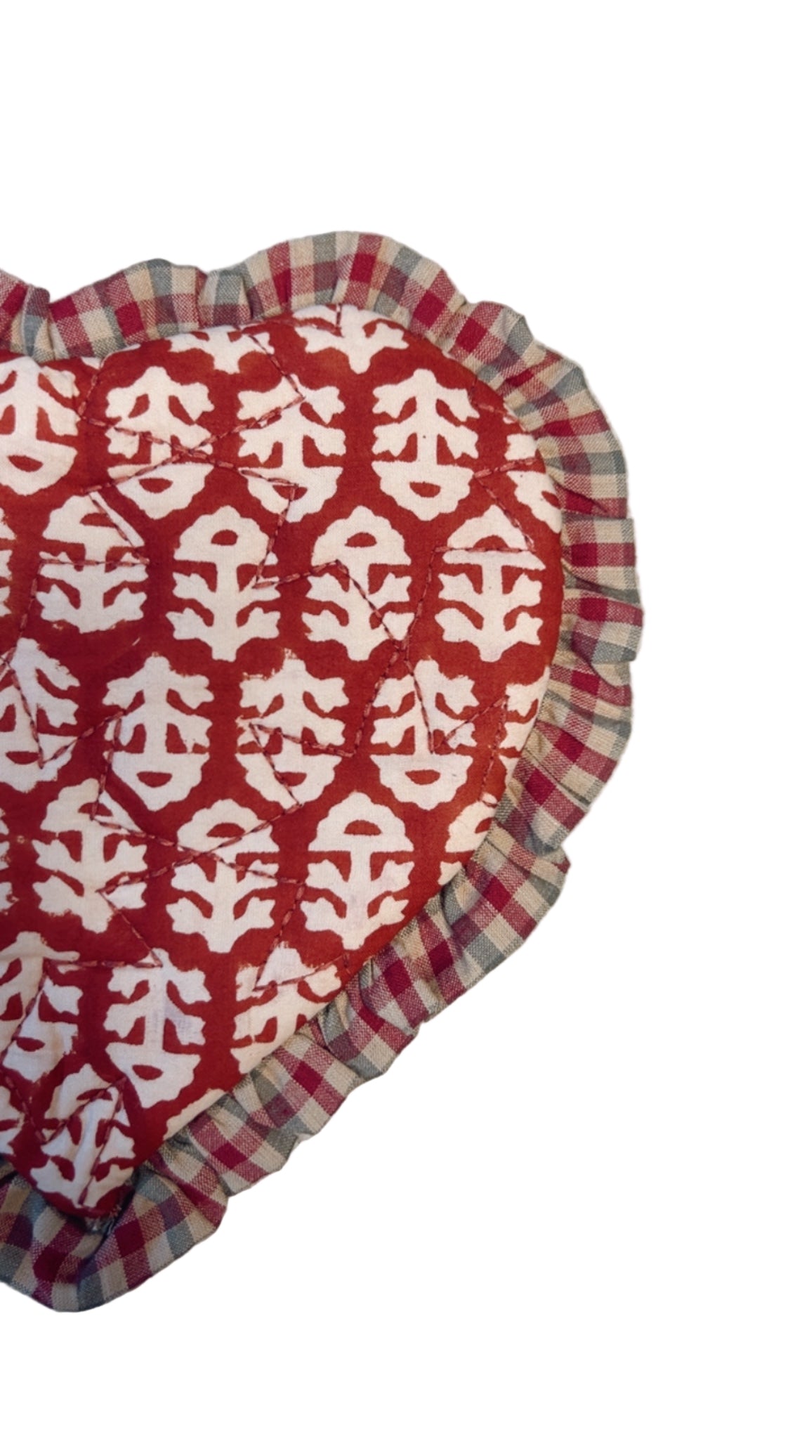 Rizo Quilted Heart Pot Holder - Chilli Red