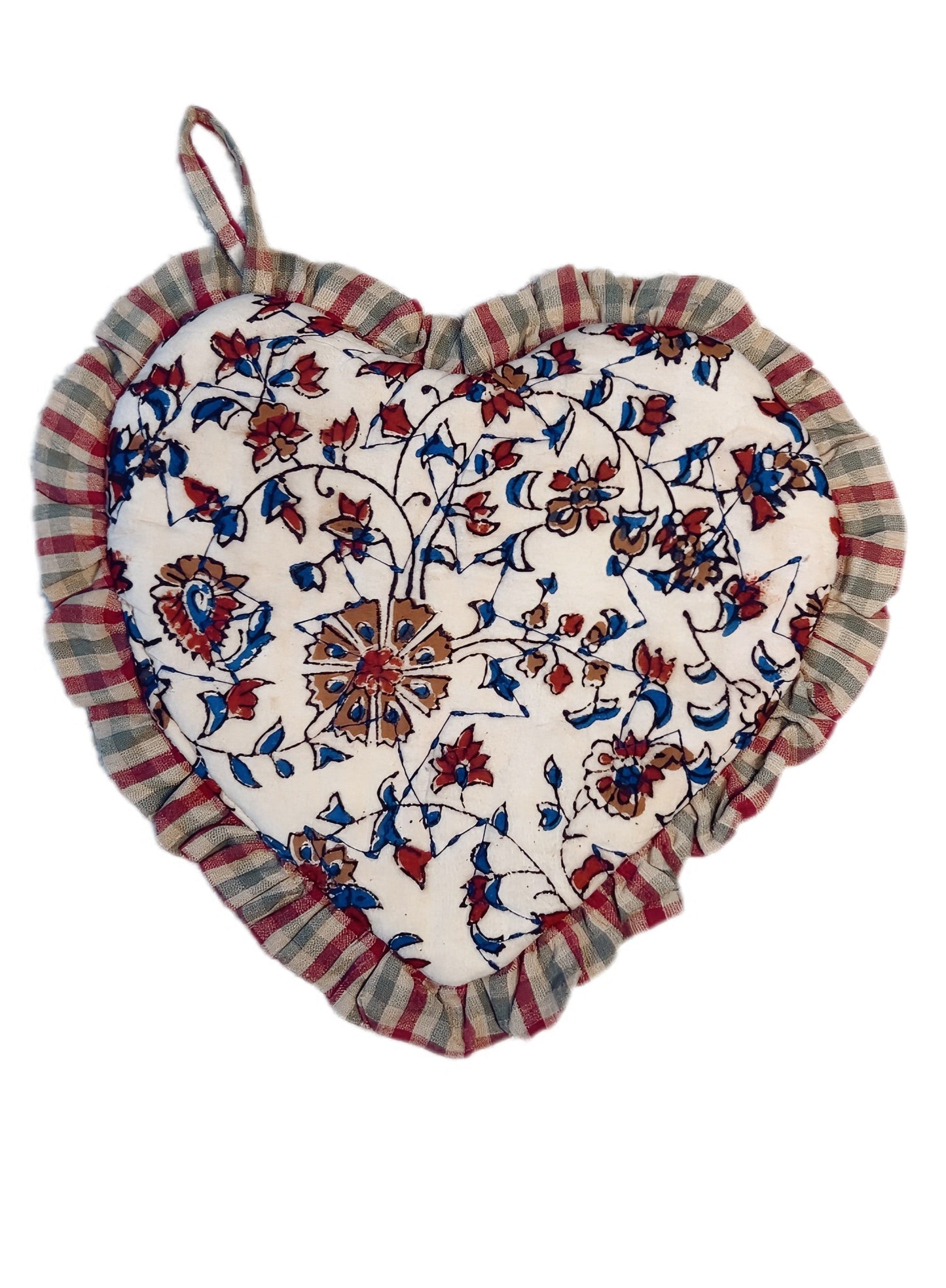 Autumn Quilted Heart Pot Holder - Natural