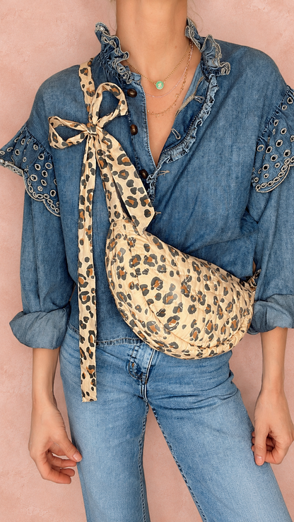Margot Cotton Quilted Mini Animal Tie Shoulder Bag
