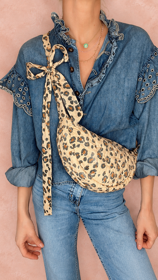 Margot Cotton Quilted Mini Animal Tie Shoulder Bag