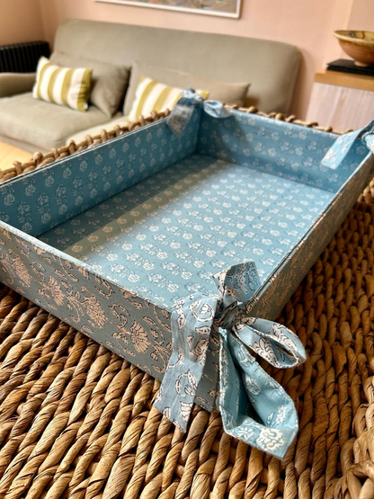 Large Kolkata Reversible Bow Tie Fabric Tray