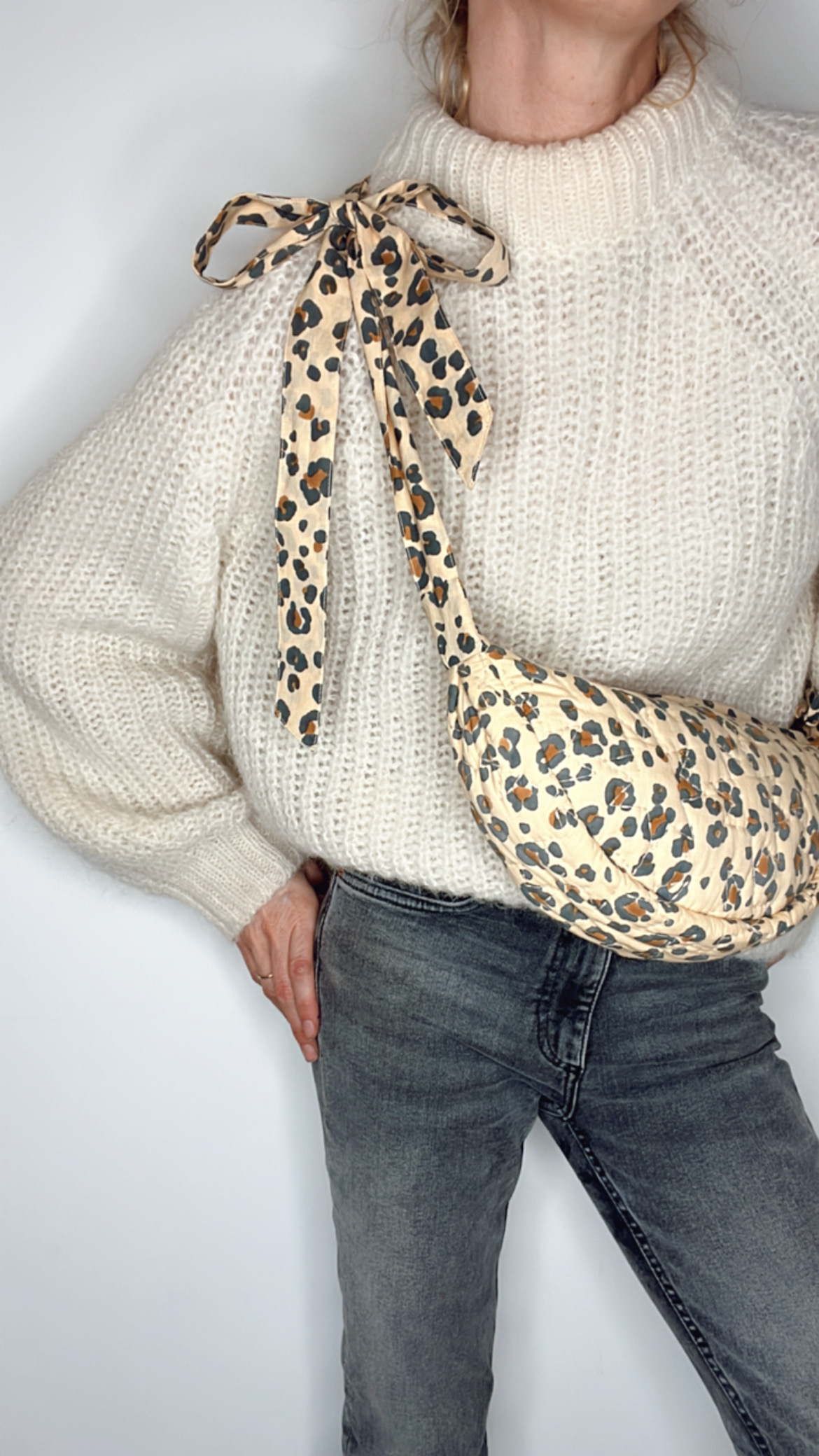 Margot Cotton Quilted Mini Animal Tie Shoulder Bag