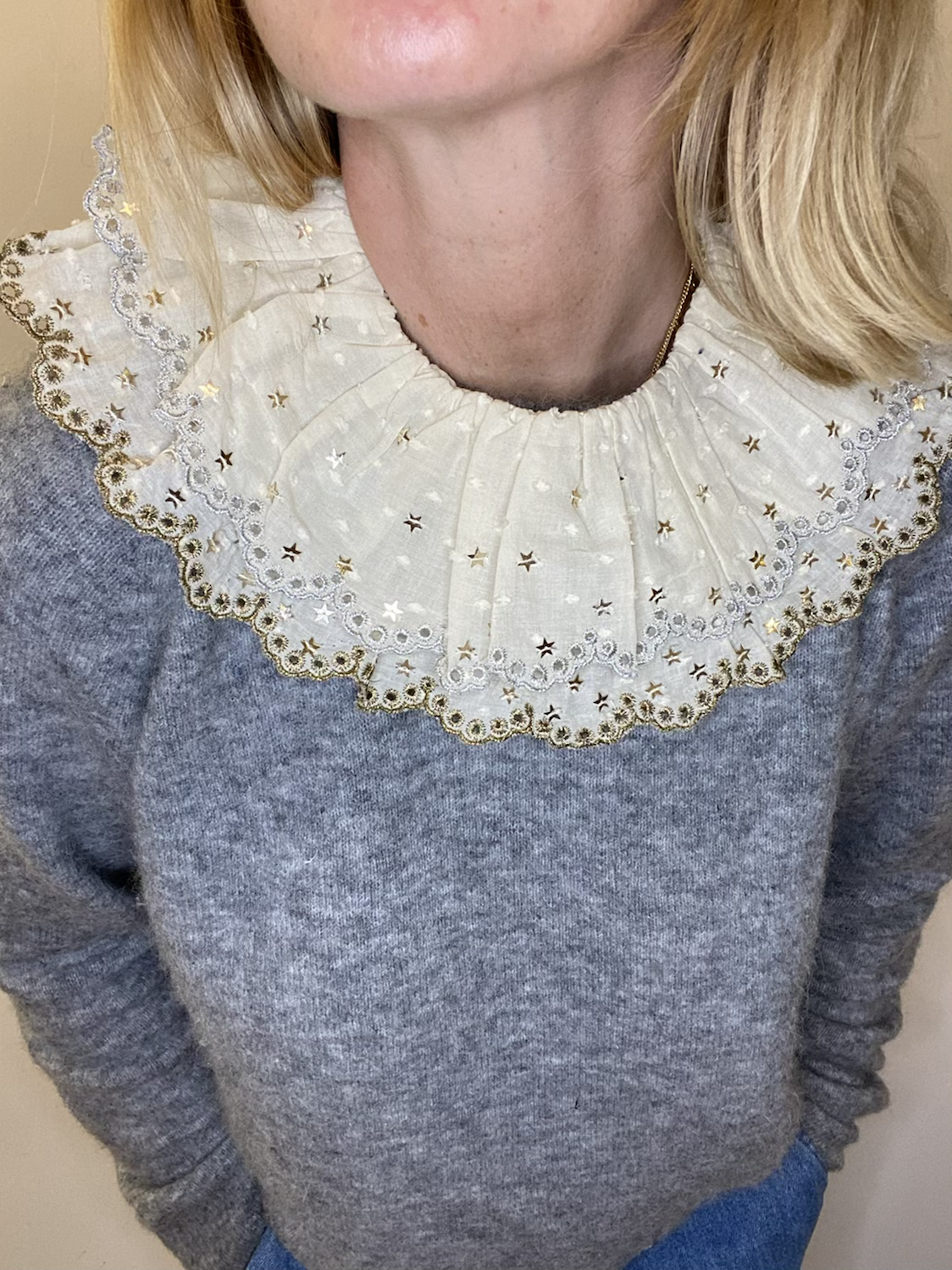 Star Embellished Button Collar - Limited Edition